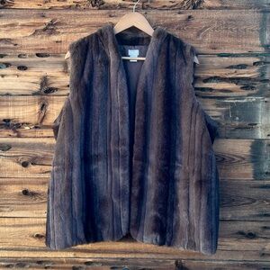 CHICO’S | Luxurious Brown Faux Fur Vest 16/18